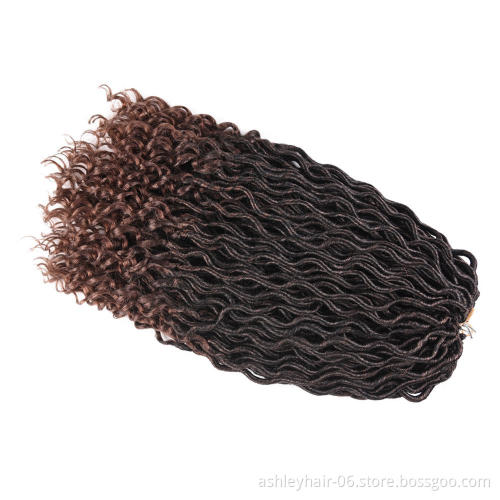 Heat Resistant Fiber Synthetic Wavy Curly End Crochet Braid Hair Goddess Faux Locs